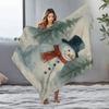 Tuniu Cute Snowman Watercolor Fleece Blanket for Living Room Bedroom Sofa Decorative Throw Blanket