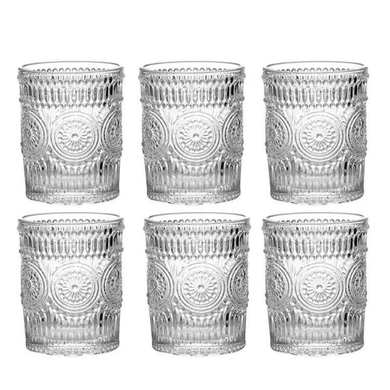 Sunflower Embossed Glass Cup Set - Elegant High-End Design for Women, Perfect for Milk & Tea