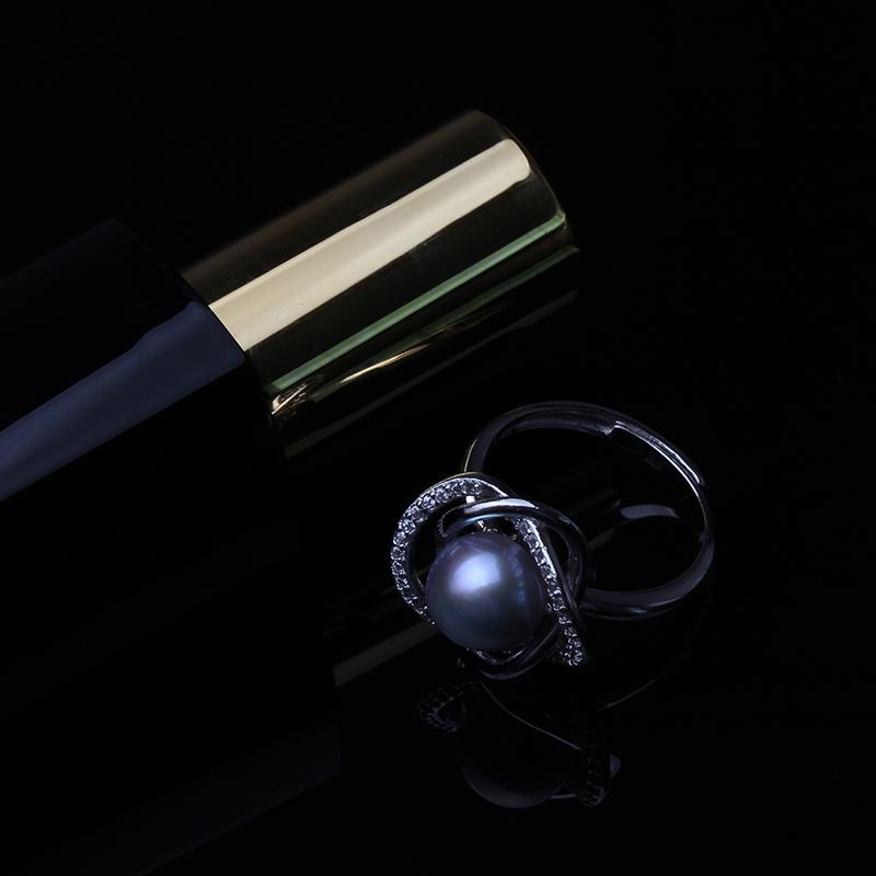 

Natural Freshwater Pearl Ring Women,925 Sterling Silver Ring With Real Pearls Wife Mother Birthday Gift White Pink Purple