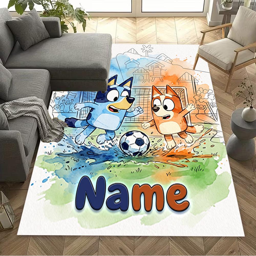 Cartoon Soccer Stars Trophy Customize Your Name Floor Mat Perfect for Kitchen Playrooms Decorate room Bedrooms Anti-slip Rug Decorate Offices