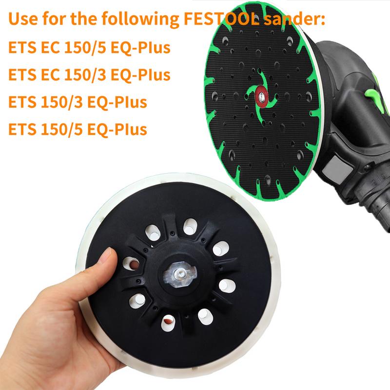 1PC 6 Inch 17/48-Hole Dust-Free M8 and 5/16-24" Thread Back-up Sanding Pad for FESTOOL Random Orbit Sander Replace 202458/498987