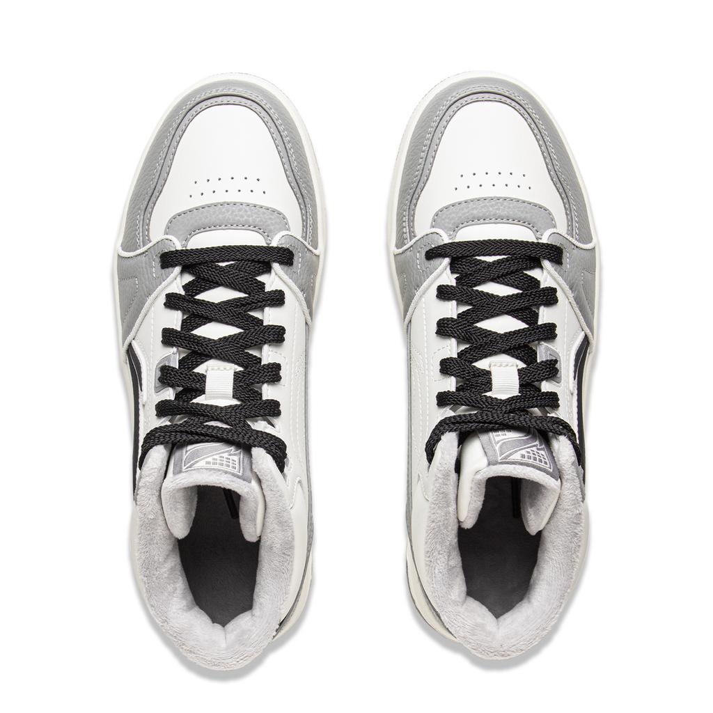 Li Ning Tianji HI Slip Resistant Cushioning Abrasion Resistant Mid top Skateboard Shoes Men's White Gray AGCV339-6