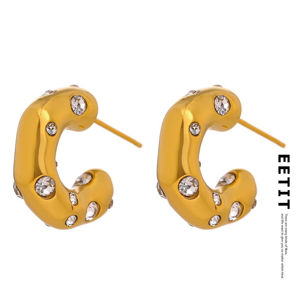 

Необычные серьги-гвоздики Eetit из нержавеющей стали с кубическим цирконием и геометрическим узором для женщин