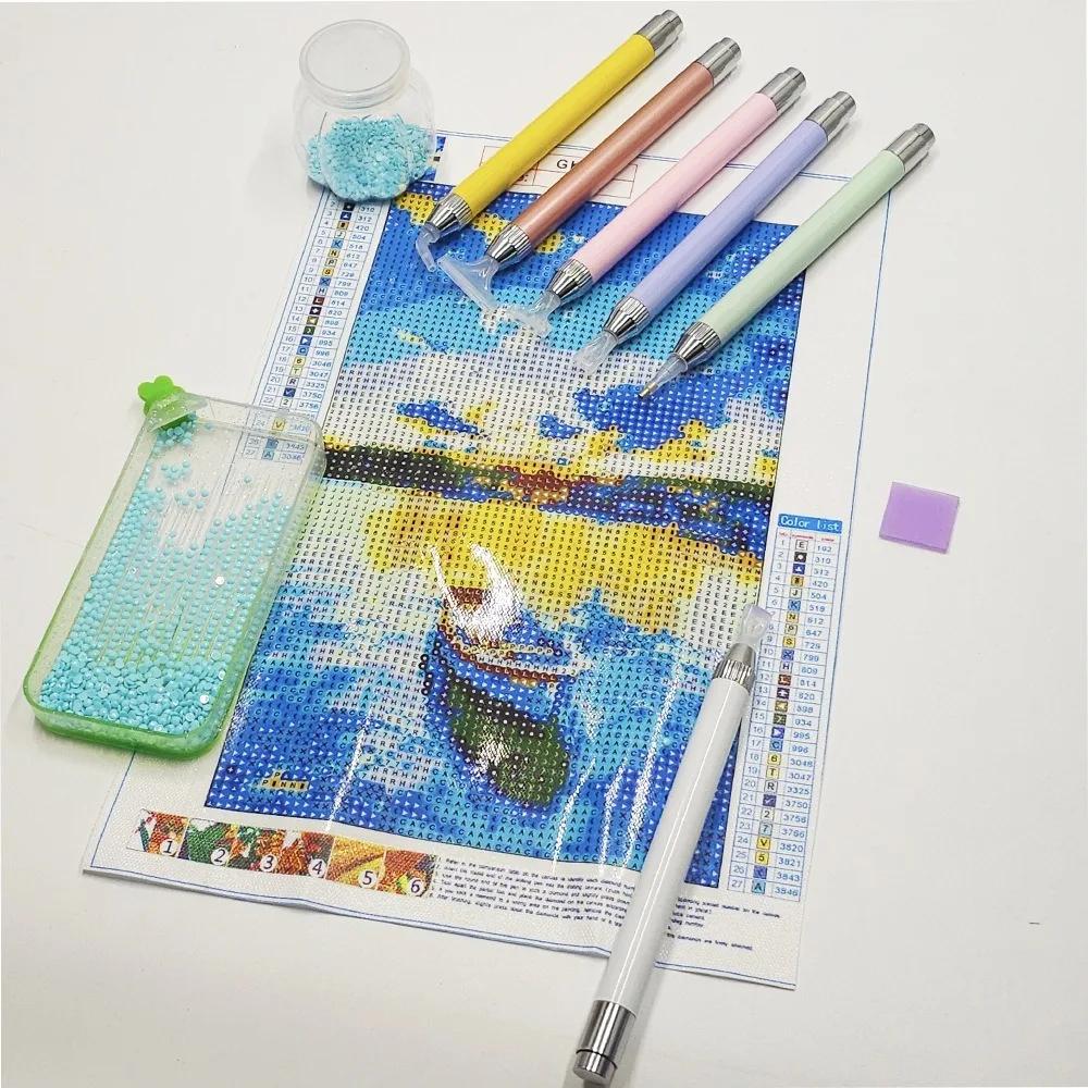 DIY Diamond Painting Luminous Point Diamond Pen Tool Set Colorful Multi-diamond Threaded Pen Tip Magnifying Glass Combination