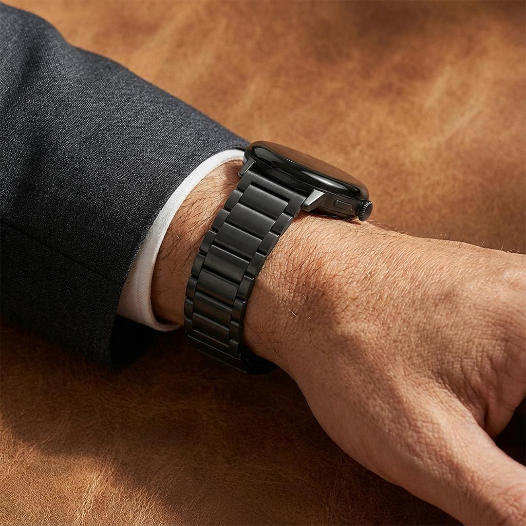 Klokkereim For Google Pixel Watch 4 45mm/3 45mm 3-ledd Skilpaddebakke Spenne Titanlegering Rem