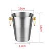 Stainless Steel Bar Ice Bucket Two Handles Champagne Bucket golden Gold Wine Bucket Spit Wine Barrel Container Ktv Club Bar tool