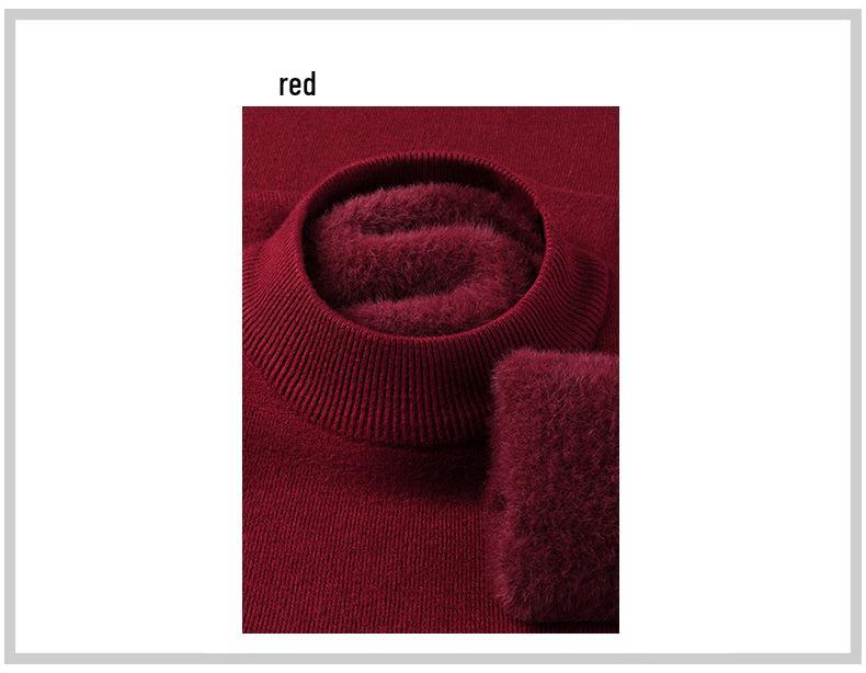 Men's Velvet Wool Sweater - 2024 Autumn/Winter Half-High Collar Luxury Style