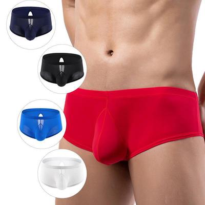 Pánske sexy ľadové hodvábne boxerky – jednofarebné, pohodlné, elastické, ideálne na letné športy a mladých študentov
