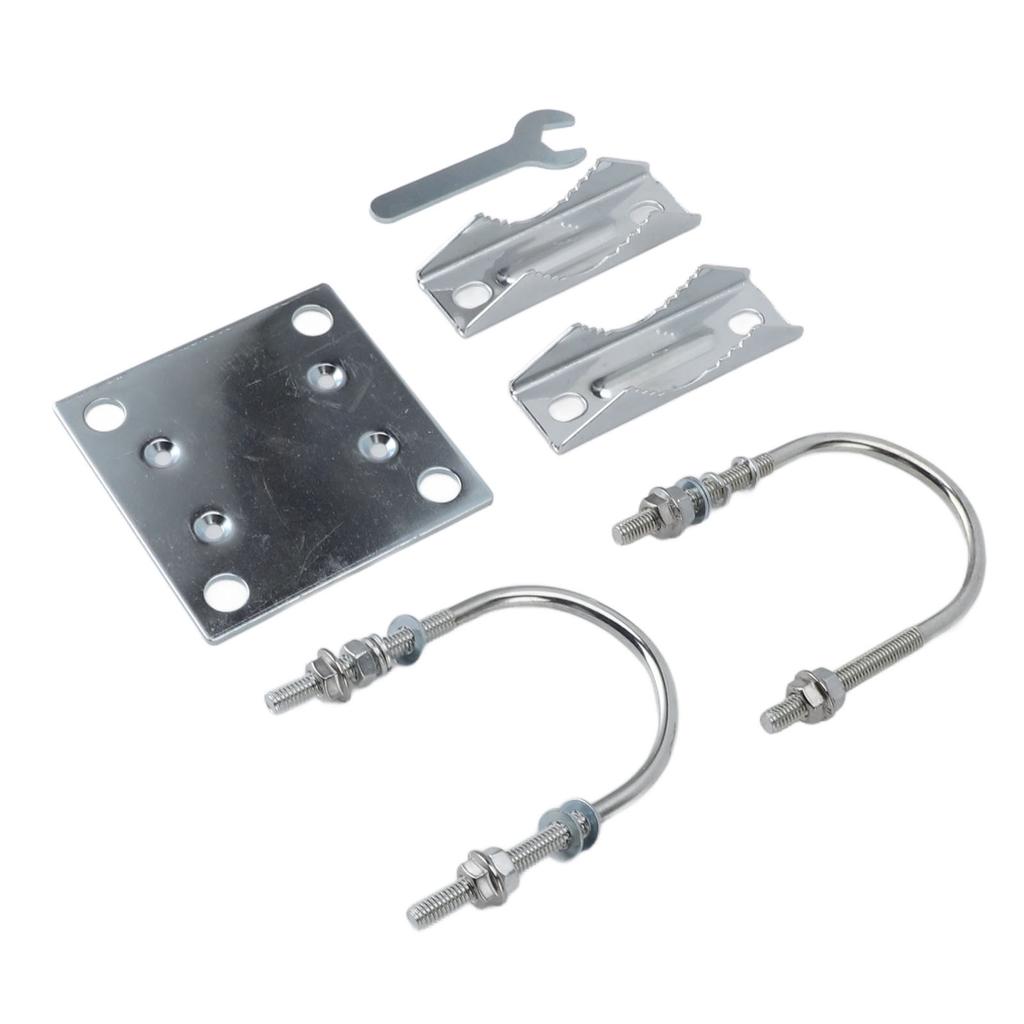 Antenna Mast Pipe Mount Stable Support Flexible Adjustment Aluminum Alloy Antenna Mast Bracket Mount for Roof Wall Set 2
