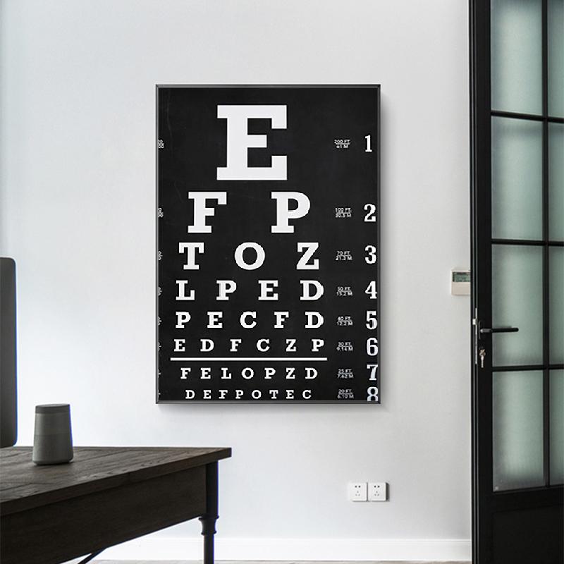 Snellen Eye Chart  Gifts Vintage Optometry Eye Chart Canvas Painting Wall Pictures Eye Doctor Art Prints Eye Clinic Decor