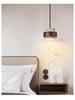 Vintage Yellow Travertine Wabi-Sabi Style Bedside Pendant Light for Bedroom, Bar, or Study