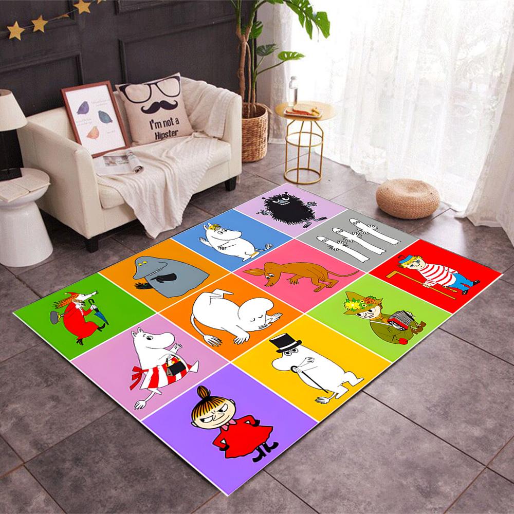 Tappeti Antiscivolo a Tema Avventura della Famiglia Moomin - Arredamento per la Casa in Poliestere, Adatti per Camere da Letto, Soggiorni, Ingressi, Studi e Decorazioni