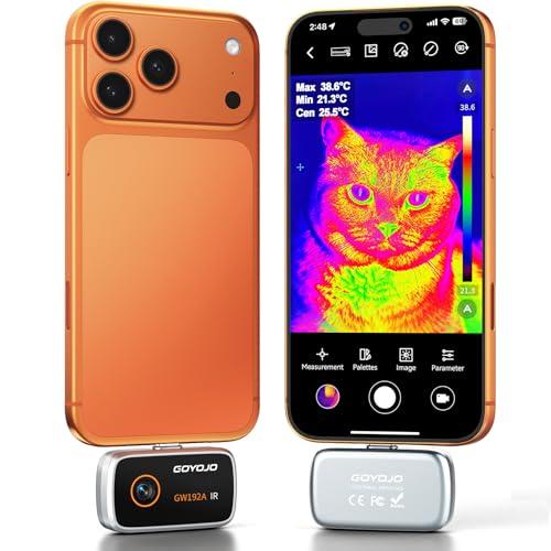 GOYOJO Thermography Thermal Camera, Compatible with iOS 15.0 and above / Android 7.0 and above, 192x192 IR Resolution, 25Hz Frame Rate, -20°C to 400°C