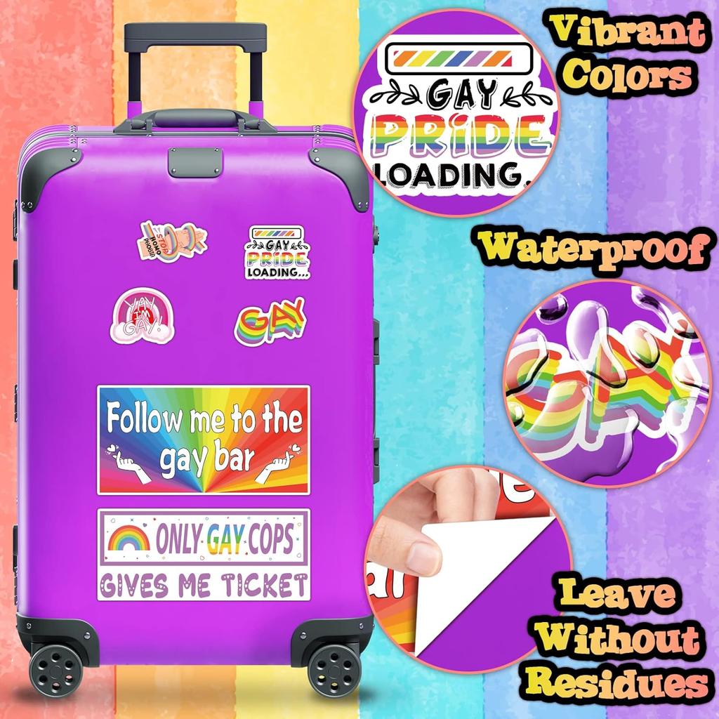 76 PCS Original Funny Gay Prank Bumper Stickers, Funny LGBT Gay Stickers For Cars Decals Motorcycle Truck Vehicles Luggage Sticker For Adults Bumper