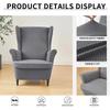 Solid Color Sloping King Back Chair Cover Comfortable Breathable Elastic Armchair Cover with Cushion Cover Furniture Protector