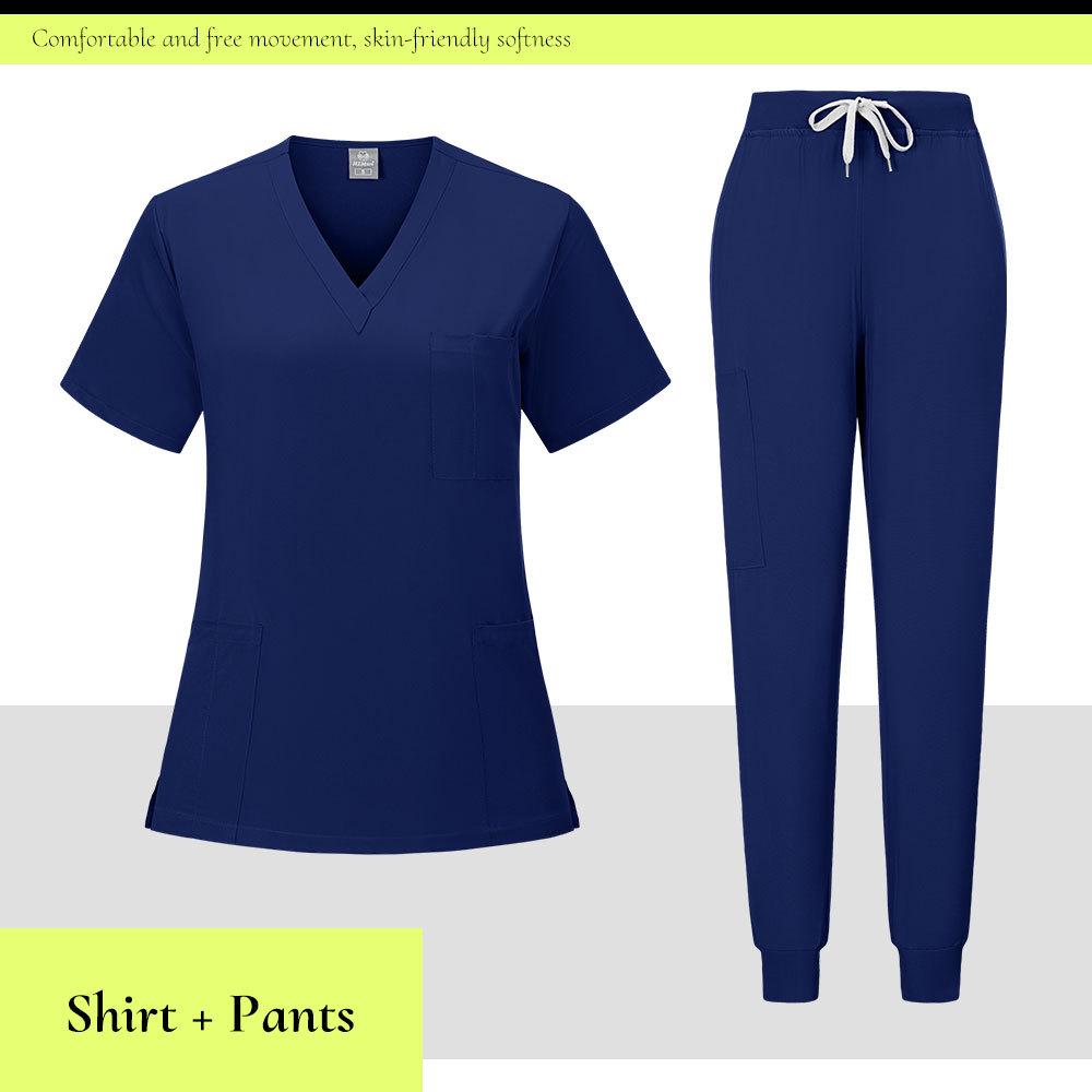 Ready-To-Ship: TEM Women's Scrub Set - 13 Colors, Four-Way Stretch, Short Sleeve, Long Pants