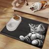 1 Pieza Linda Alfombrilla para Comida de Gato Impermeable Resistente a Derrames Posavasos para Comedero de Mascotas Fácil de Limpiar Diseño Atigrado Accesorios para Mascotas de Interior