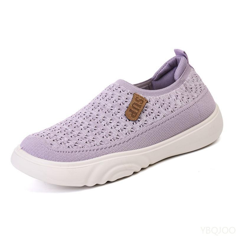 

Модные дышащие летние женские туфли на мягкой подошве с перфорацией, новые удобные повседневные кроссовки для отдыха, легкие 40 фиолетовый
