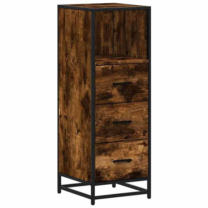 VidaXL Bathroom Cabinet Smoked Oak 35x37.5x100cm Engineered Wood, Bathroom Storage Cabinet, Room Cupboard 849251