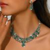 3-teiliges Böhmischer Luxusstil Elegantes Damen Strass Halsketten Ohrring Set Hochzeiten Geburtstage Strandpartys Kleider Accessoires