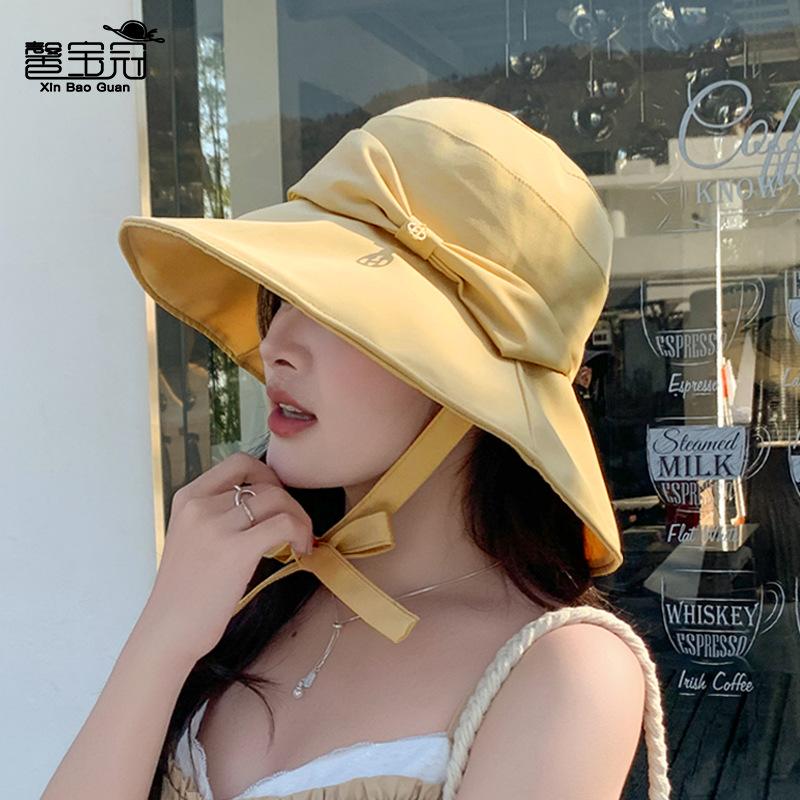 Summer Fashion Versatile Sun Hat Children's Designer Bow Bucket Hat High-end Face Small Sunscreen Hat