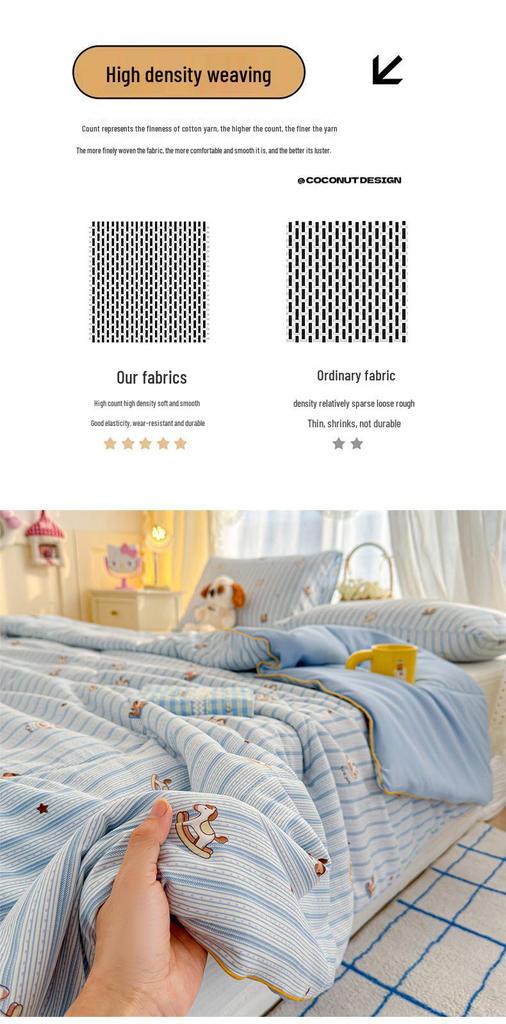 Washed Crinkled Gauze Summer Quilt - Skin-Friendly Cool Blanket for Air Conditioning