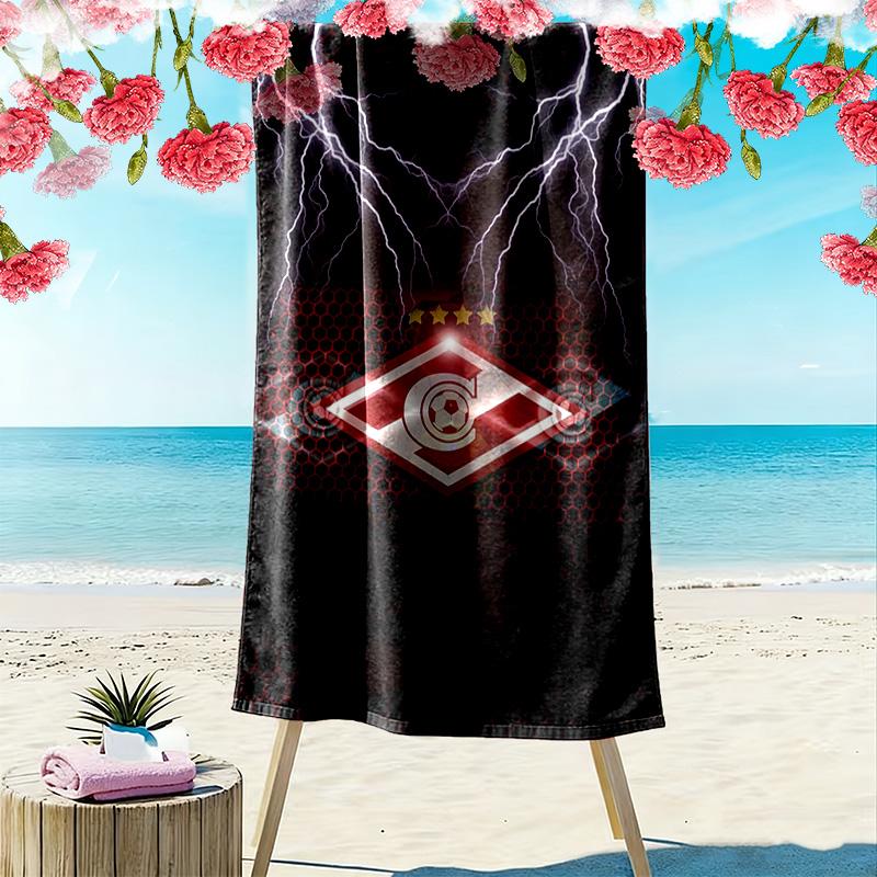 Spartak Moskau Print Strandtuch, Großes Weiches Schnelltrocknendes Handtuch für Strand Camping Schwimmen