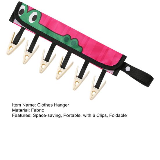 Portable Clothes Hanger Clothes Drying Hanger with 6 Clips Foldable Travel Laundry Organizer for Clothes Drying Rod Wardrobe Storage