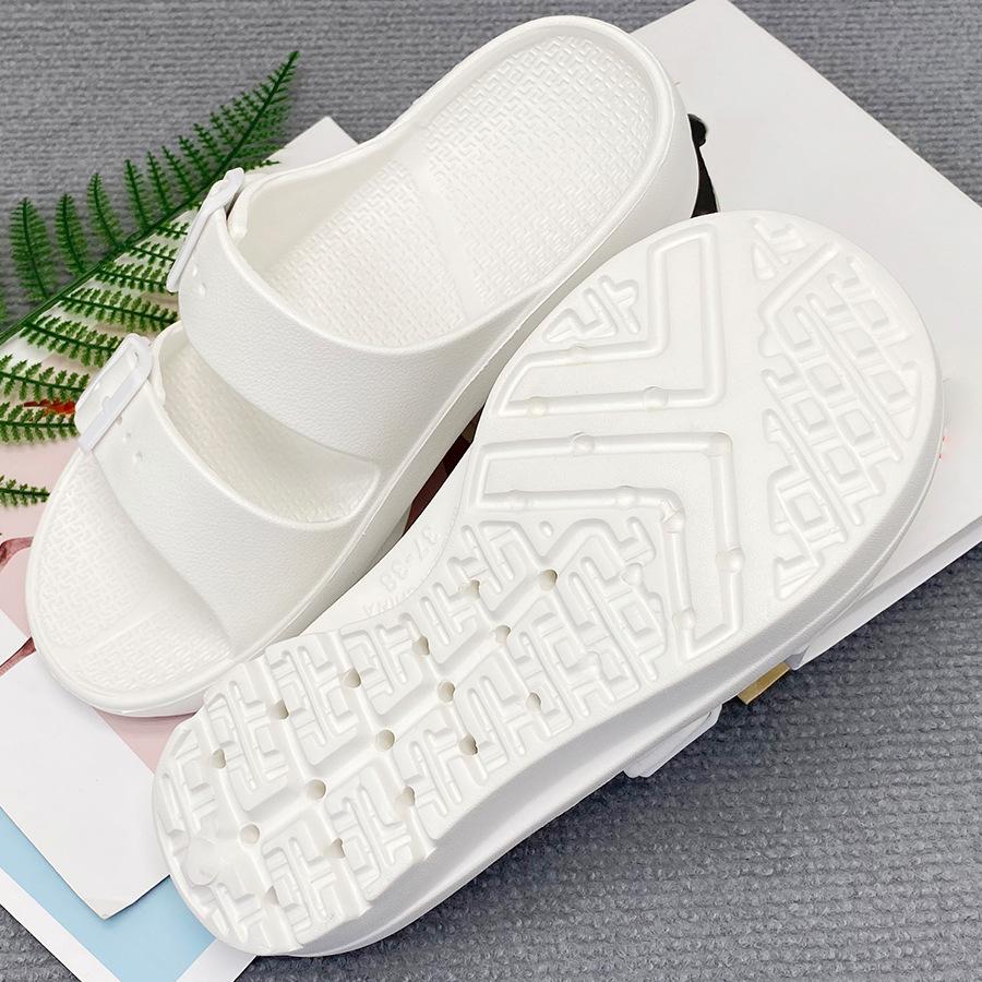 Women s breathable slippers, thick soled double adjustable sandals, casual one button wear-resistant EVA beach outdoor slippers 35-36 белый