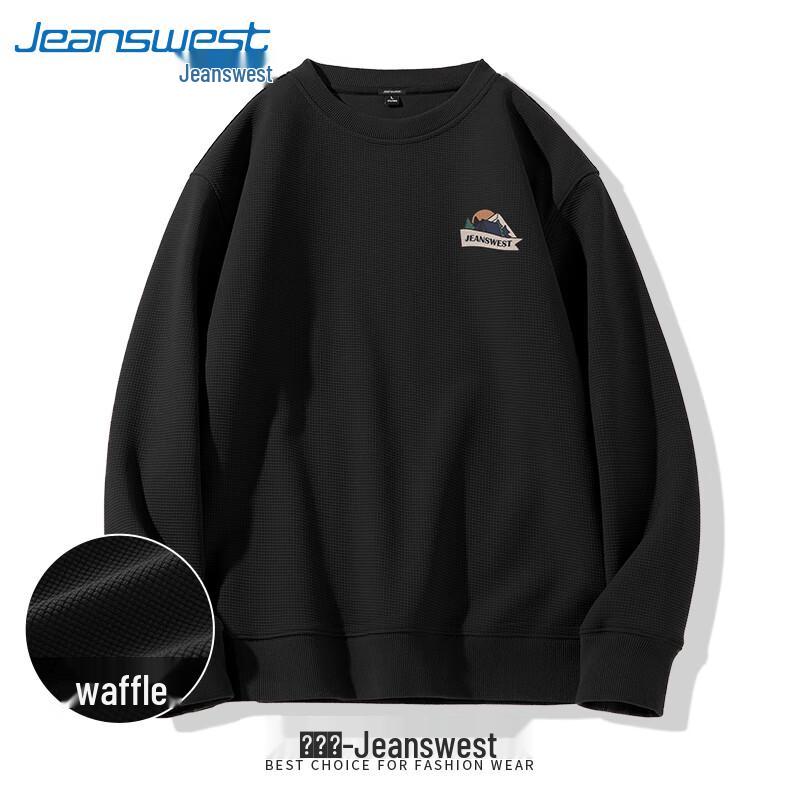 Jeanswest Men's Waffle Knit Crewneck Sweatshirt