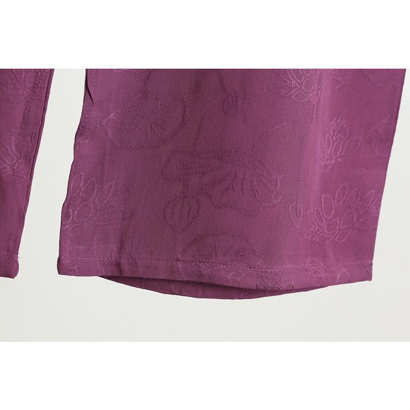 Neue Chinesische Jacquard Baumwollseide Freizeit-Hose für Damen Sommer Neu Hochtailliert Gerade Locker Dünne Modelle mit Weitem Bein