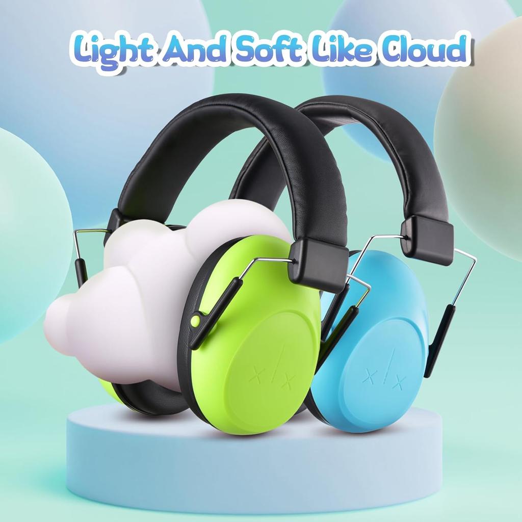 2 Packs Kids Hearing Protection Earmuffs, SNR28dB Kids Noise Cancelling Headphones, Noise Reduction Earmuffs for Autism Sensory & Concentration,Ear