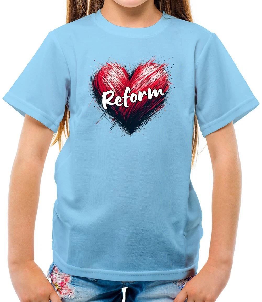 Love Heart Reform - Kids T-Shirt - Nigel Party Farage UK Politics Election PM 100