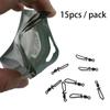 15PCS Carp Fishing Accessories Link Lock Swivels Carp Fishing Swivel Rings 360° Rotation‘s Carp Fishing Casters Swivels For Carp