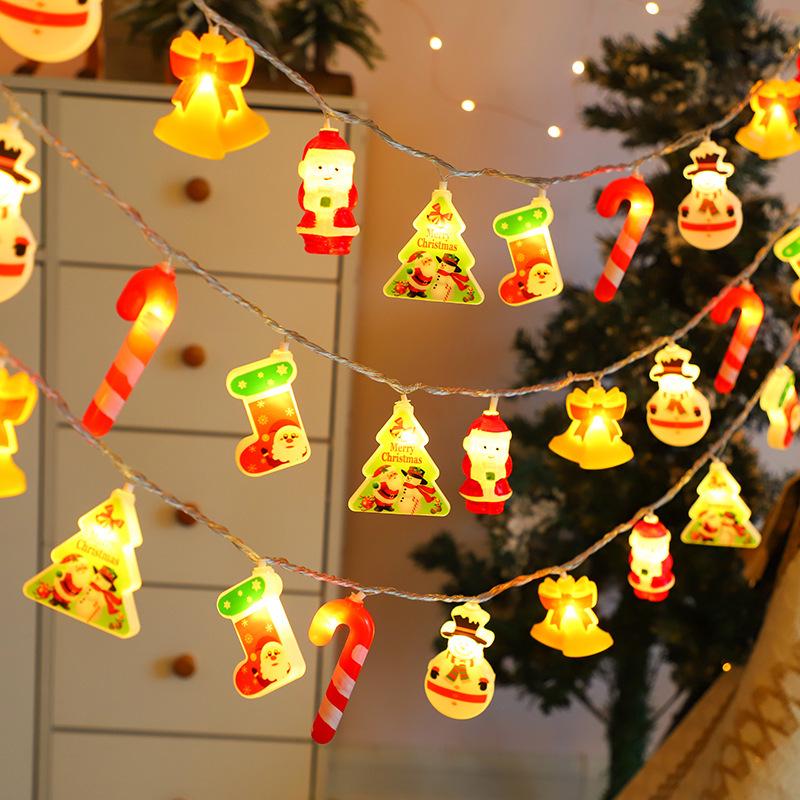 Battery-Powered LED Christmas Bell String Lights for Colorful Room Decoration