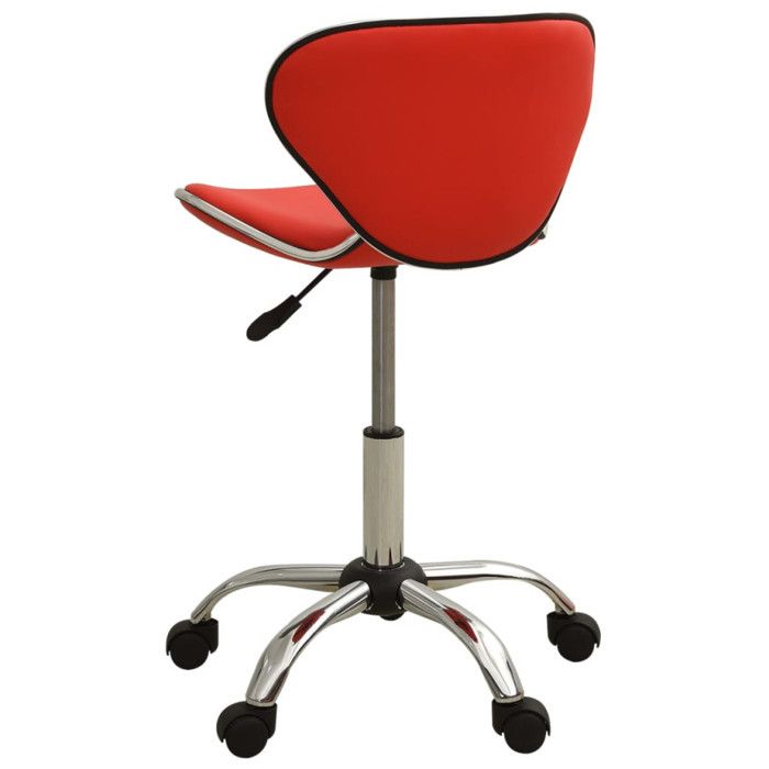 Tabouret de Salon et Spa - VIDAXL - Rouge - Réglable en Hauteur - Pivotant 360° - Similicuir