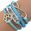 Bracelet Vintage Footprint Weave Strap Alloy Infinity Bracelet for Party