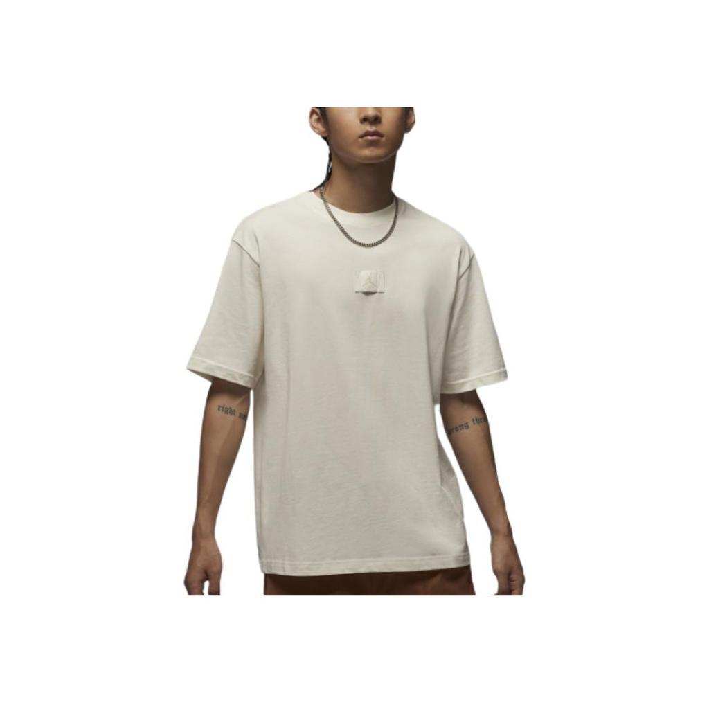 Jordan Crew Neck Pullover Short Sleeve T-Shirt Men Tops Beige FZ1913133