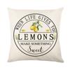 New Spring and Summer Pillow Cases Linen Yellow Lemon Truck Print Home Pillow Cushion Combination
