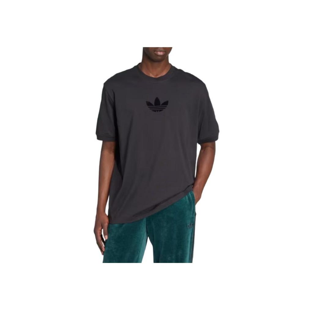 Adidas Originals Logo Pattern Loose Fit Round Neck Short Sleeve T-Shirt Men Tops Black JW5913
