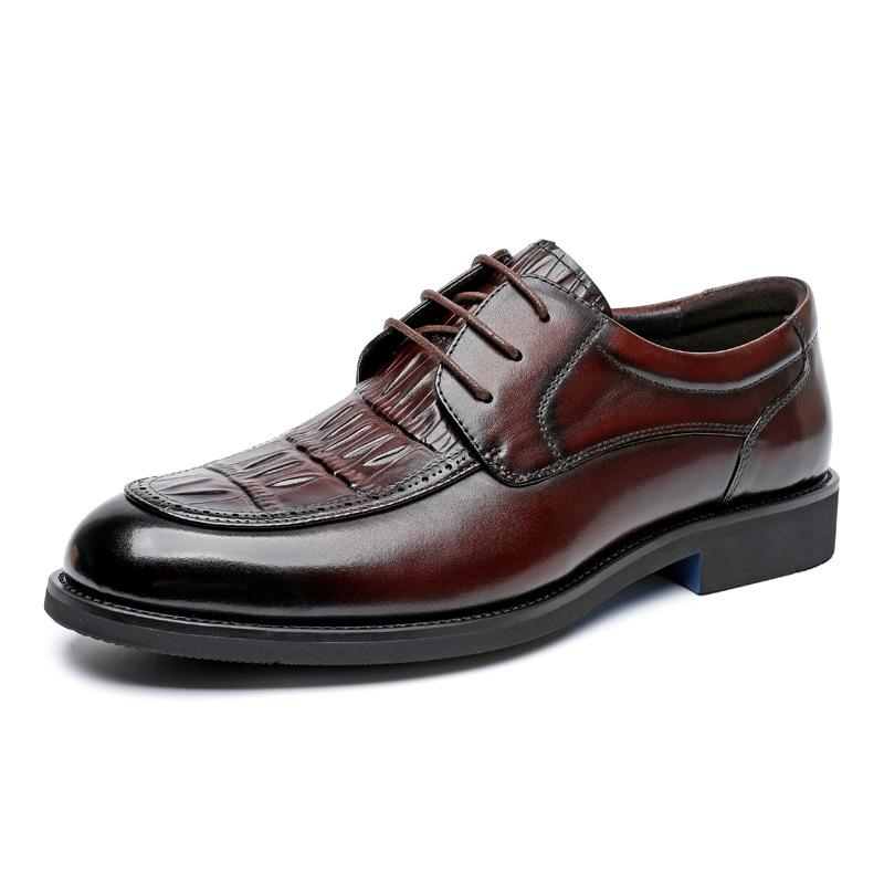Genuine Men's Shoes Top Layer Cowhide Spring and Autumn New Formal Dress Wedding Groom Shoes High-end Men's Business Casual Leather Shoes