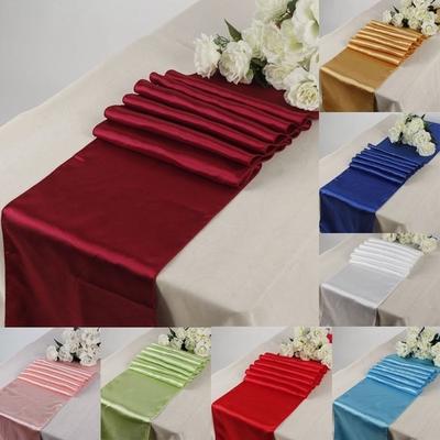 Runner da tavolo in raso da 12" x 108" per matrimoni, feste di Natale, banchetti, decorazioni, vari colori