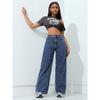 Jeans Women Vintage Wide Leg Pants Denims High Waist Washed Distressed Basics Straight Trousers Streetwear Floor Length