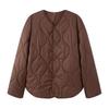 Autumn And Winter Round Neck Rhombus Padded Jacket Top Thickened Jacket