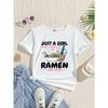 European sizes Cute And Easy Cartoon Letter Print Short-Sleeve T-Shirt for Girls, Perfect for Summer Wear, Knit