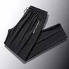 Men's High-End Elastic Ice Silk Sports Pants - Summer Breathable, Quick-Drying, Loose Straight Leg, Plus Size, Long Running Pants