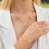 Lucky Leaf Necklace,18K Gold Plated Zirconia Flower Choker, Dainty Stackable Chain Gift for Women Daughter Mom, Wedding Jewelry