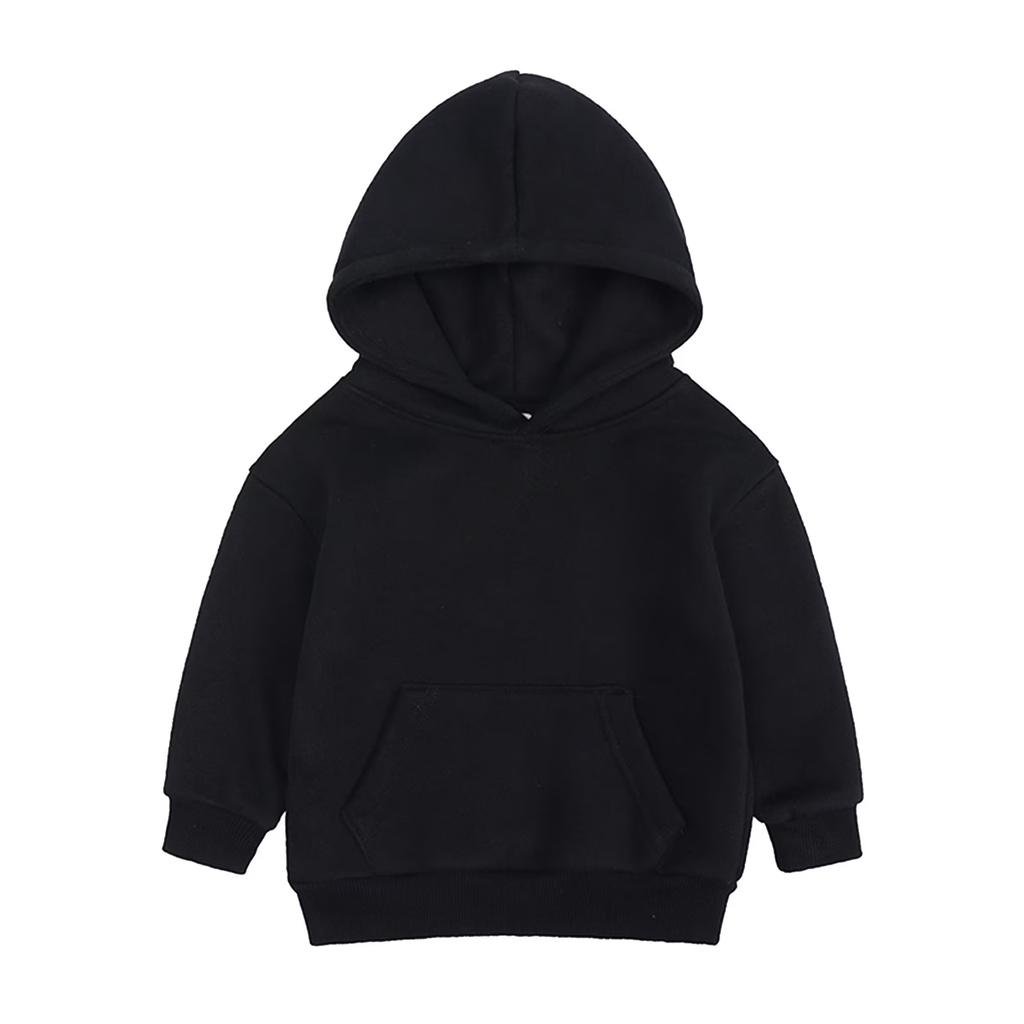 Kids Solid Color Hoodie Pullover Casual Loose Fit Long Sleeve Hooded Sweatshirt for Children Boys and Girls Soft Comfortable Fabric