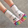 Color Random Cute Sports Trainer Five Finger Toe Socks Cotton Cartoon Smile