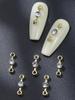 Gold Nail Charms 10pcs 3D Alloy Nail Art Decorations DIY 2025 Gift For Girls
